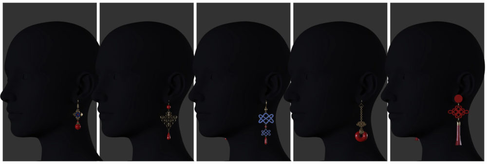 BW Chinese Earrings Set 01 for Genesis 8 and 8.1 Females