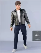 dForce HnC Leather Jacket Outfit for Genesis 8 Males
