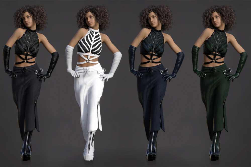 dForce Gothic Style Outfit V2 for Genesis 8 and 8.1 Females Bundle