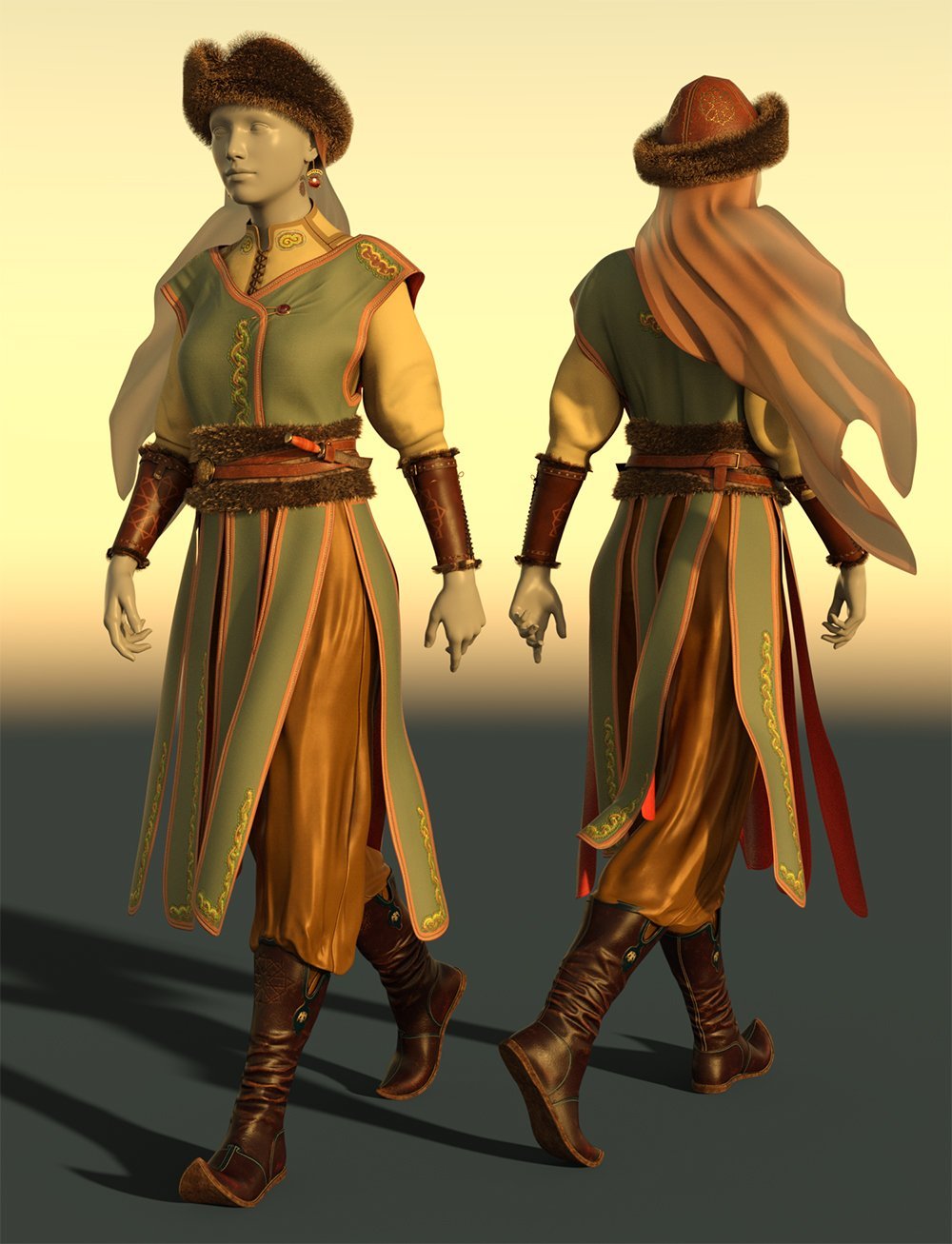 dForce Seljuk Turkish Princess Outfit for Genesis 8 Females