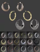 Hoop Earrings Classic Style for Genesis 8 and 8.1 Females