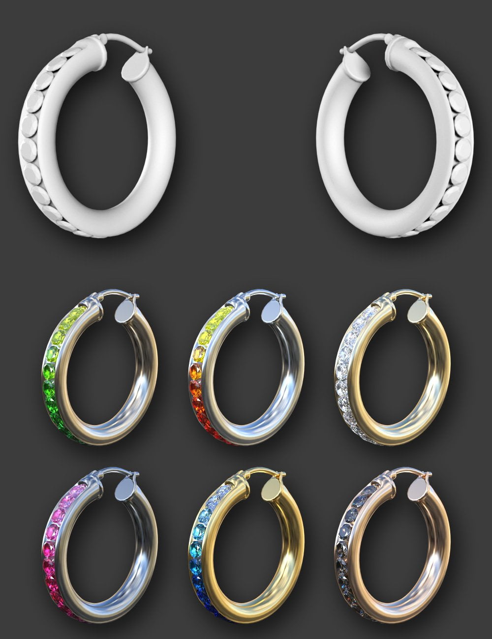Hoop Earrings Modern Style for Genesis 8 and 8.1 Females