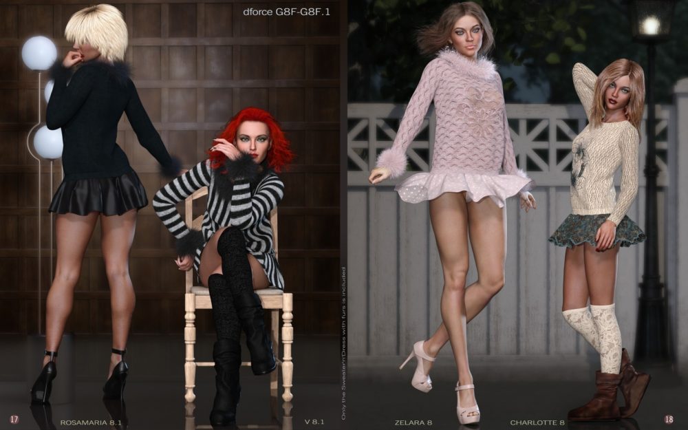 dforce Peppery3 Sweater Dress Set G8F/G8F.1