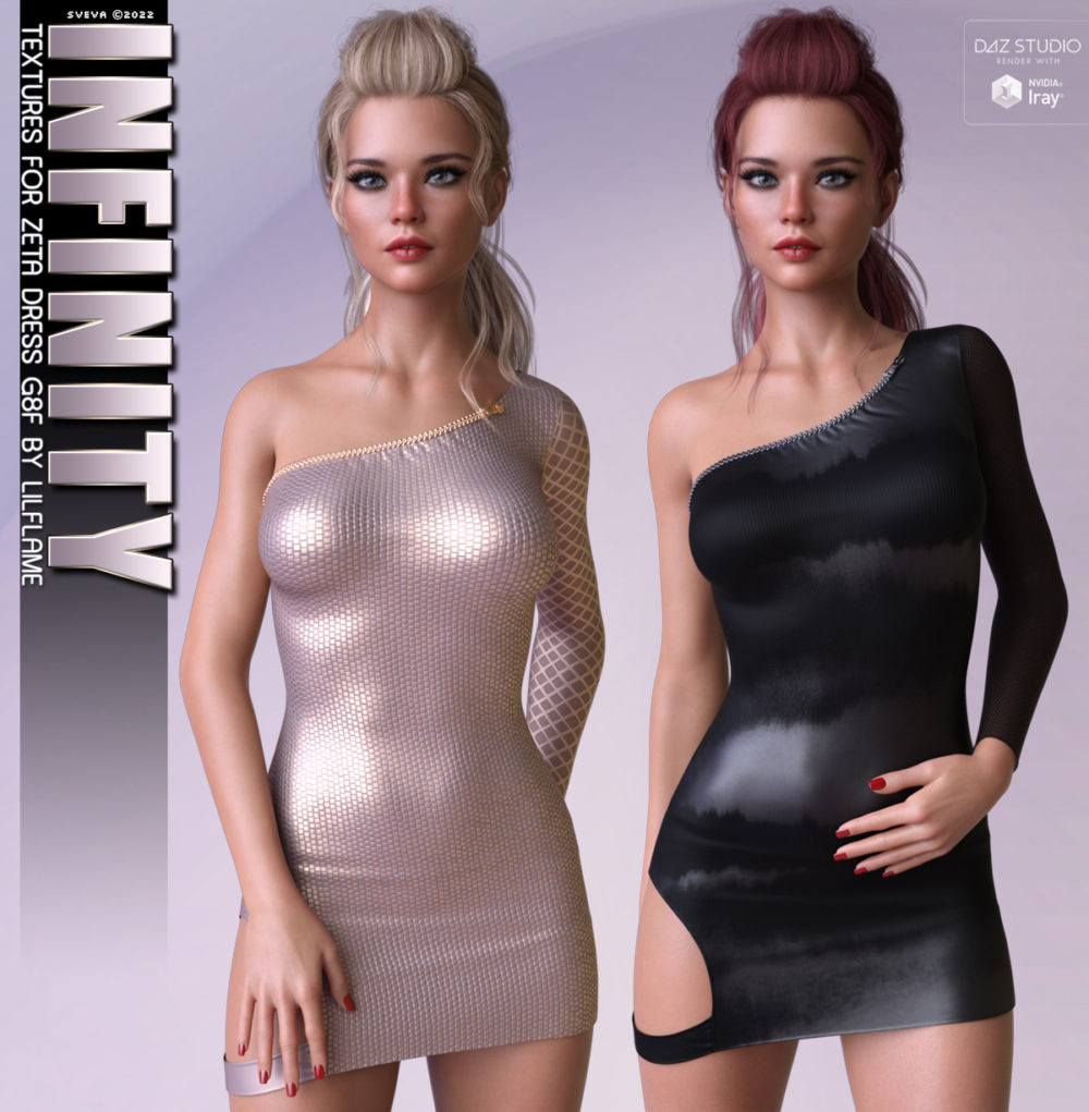 Infinity Textures for dForce Zeta Dress G8F
