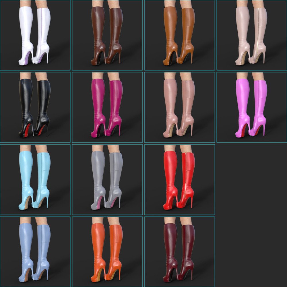 Knee High Stiletto Heel Boots for G8F and G8.1F