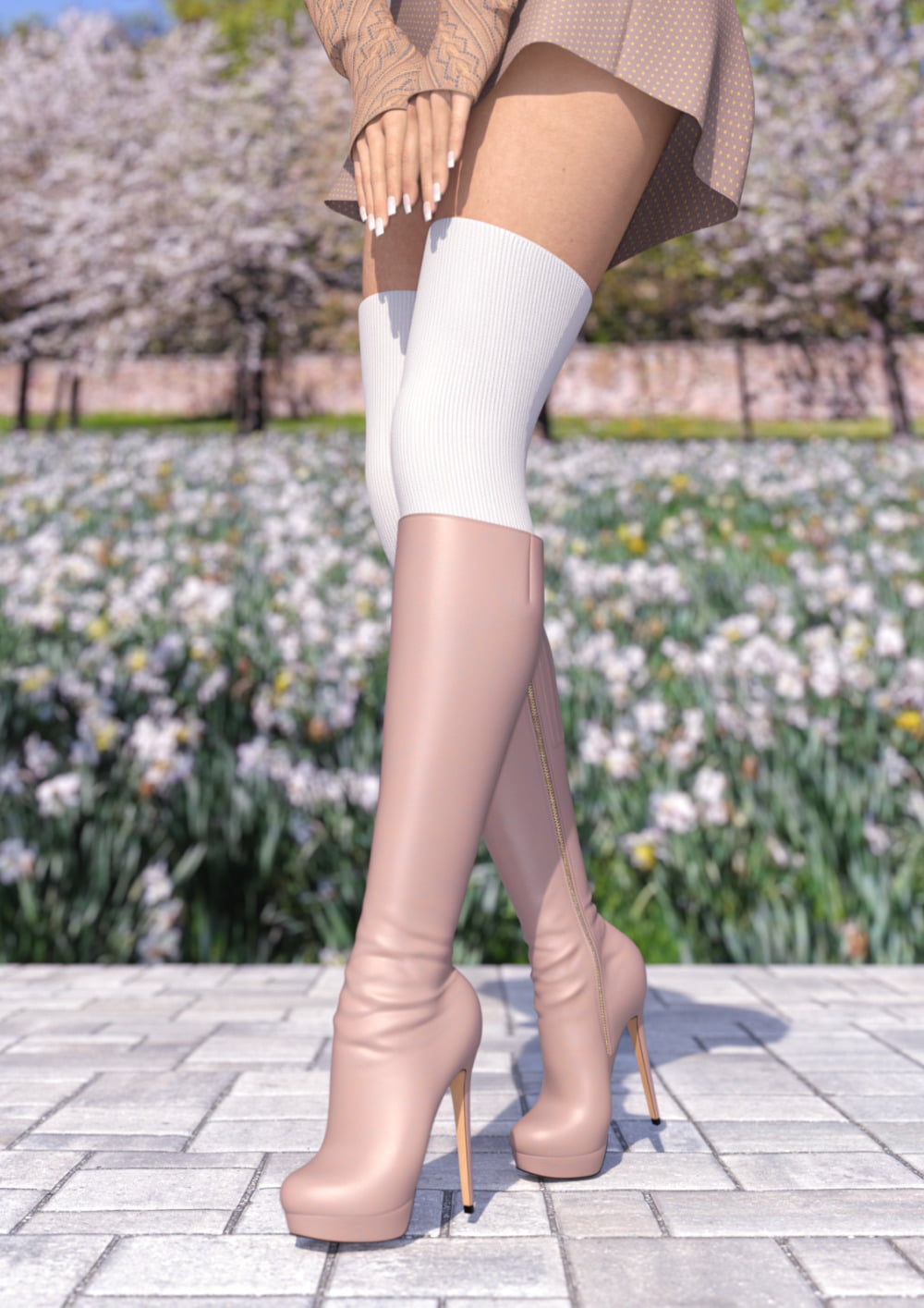 Knee High Stiletto Heel Boots for G8F and G8.1F