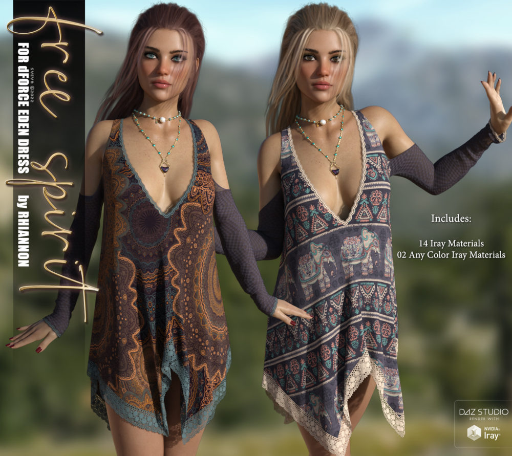 Free Spirit Textures for dForce Eden Dress