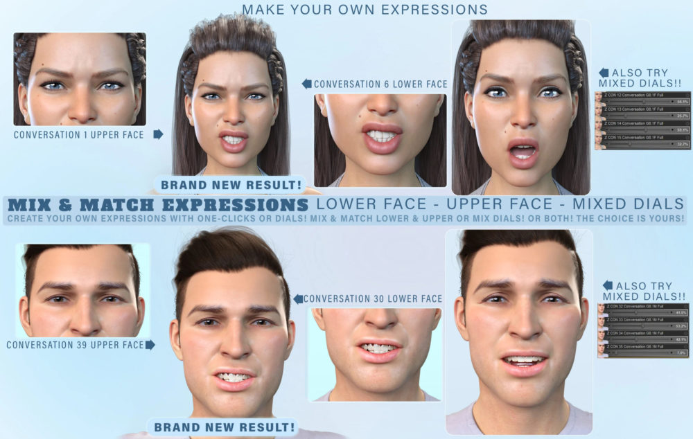 Z Conversation Mix and Match Expressions for Genesis 8.1