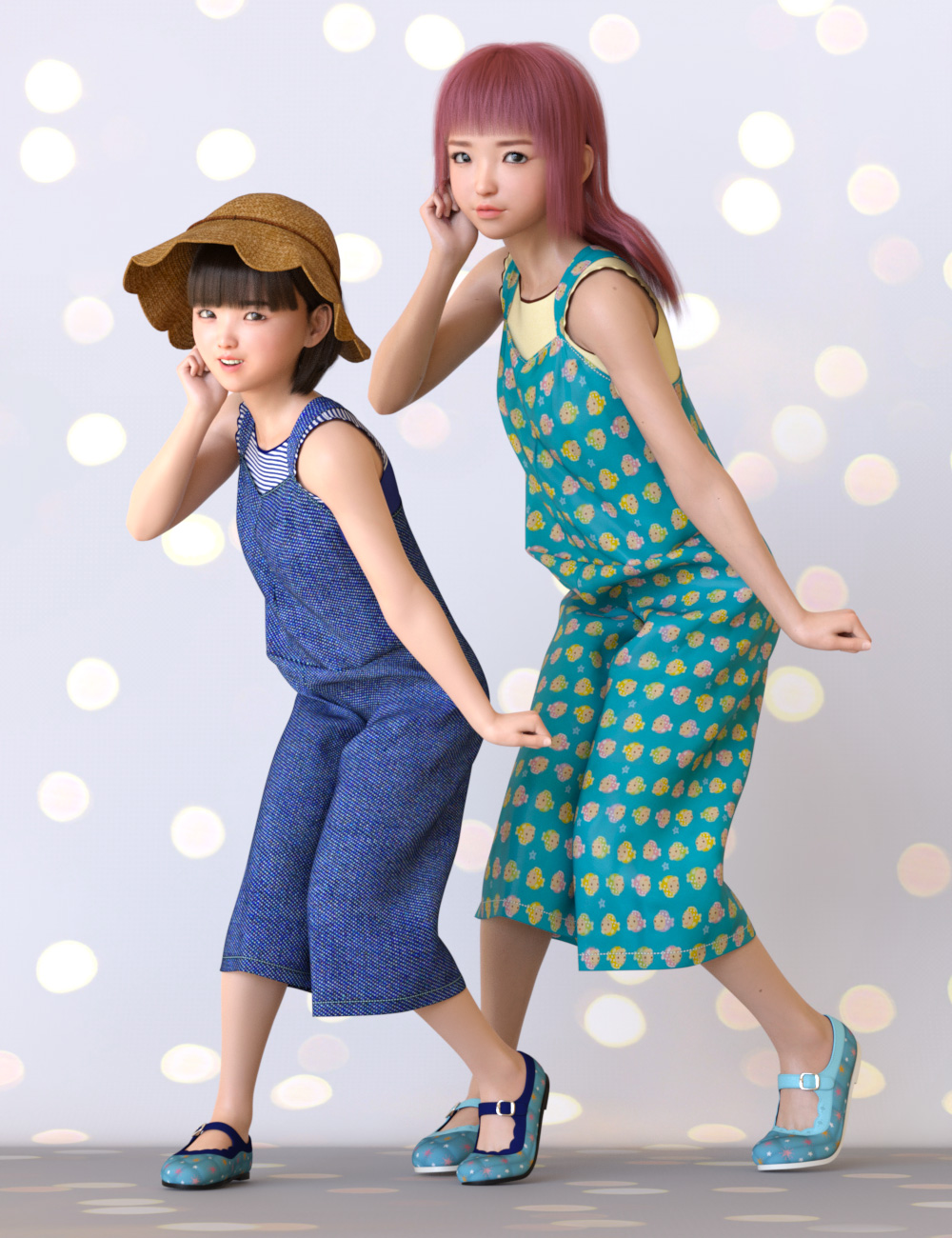 dForce Petite Style Soft Salopette and Sketch Set for Genesis 8 Females