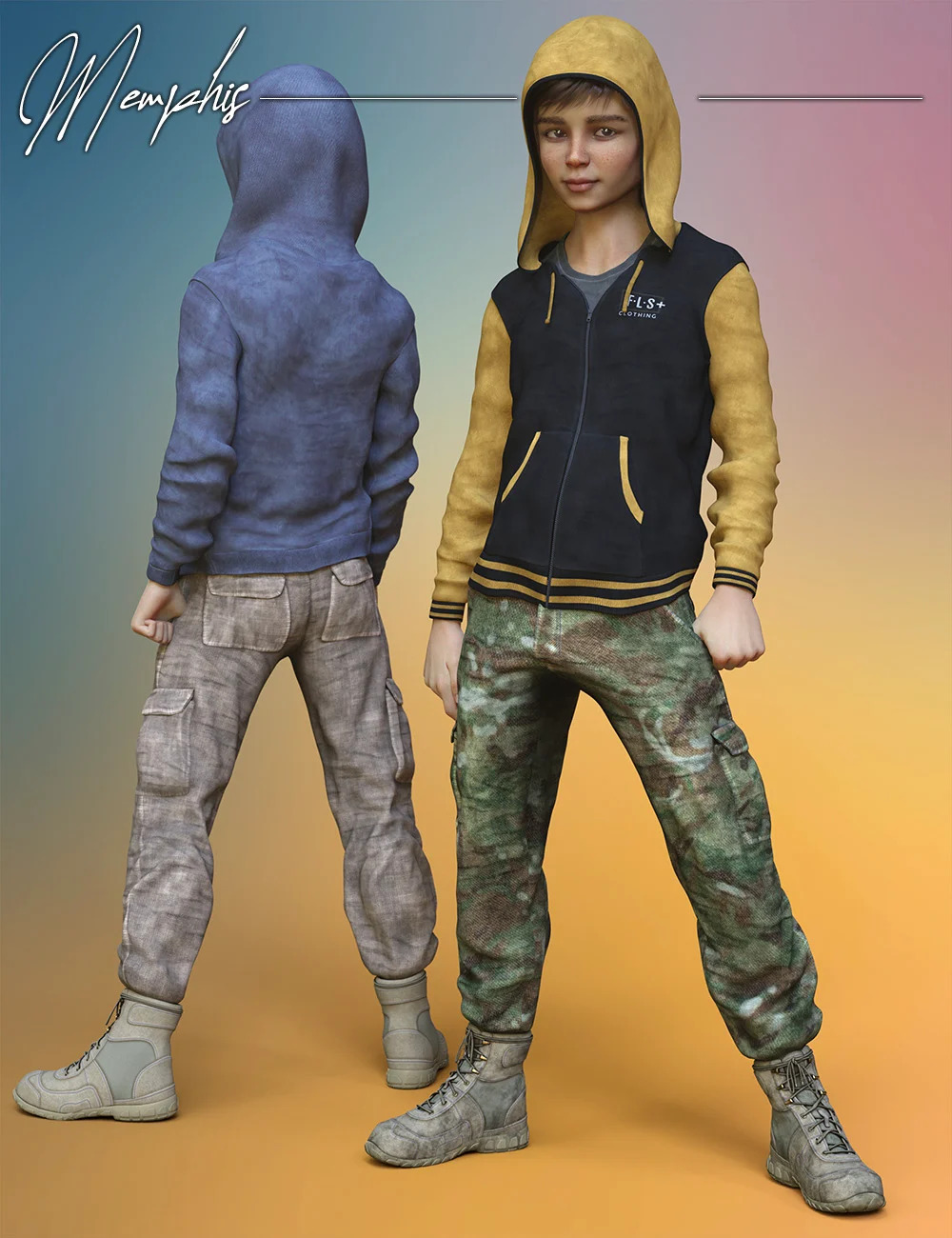 dForce Memphis Clothing for Genesis 8 Males
