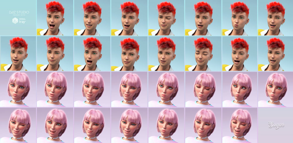 Kawaii Mood Poses and Expressions for Kiko 8.1 and Kota 8.1