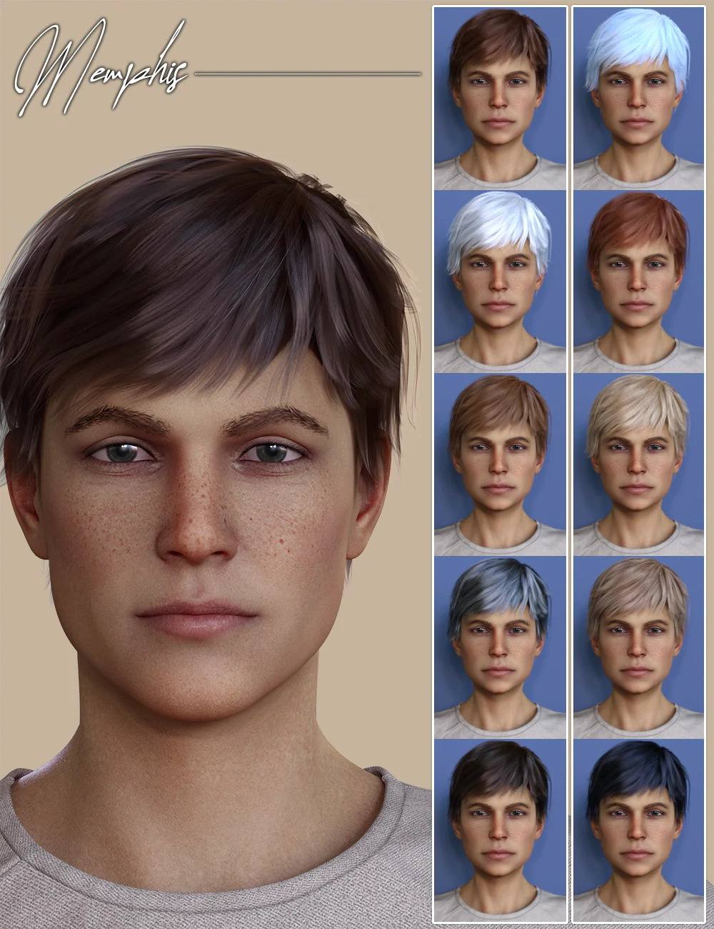 Memphis Hair for Genesis 8 Males