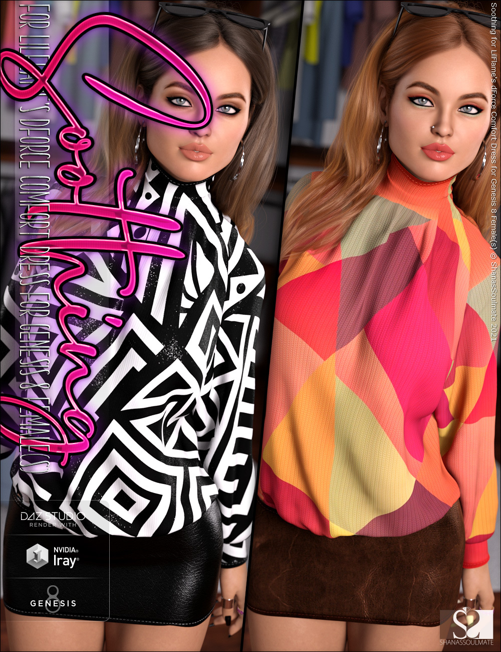 Soothing for dForce Comfort Dress for Genesis 8 Females