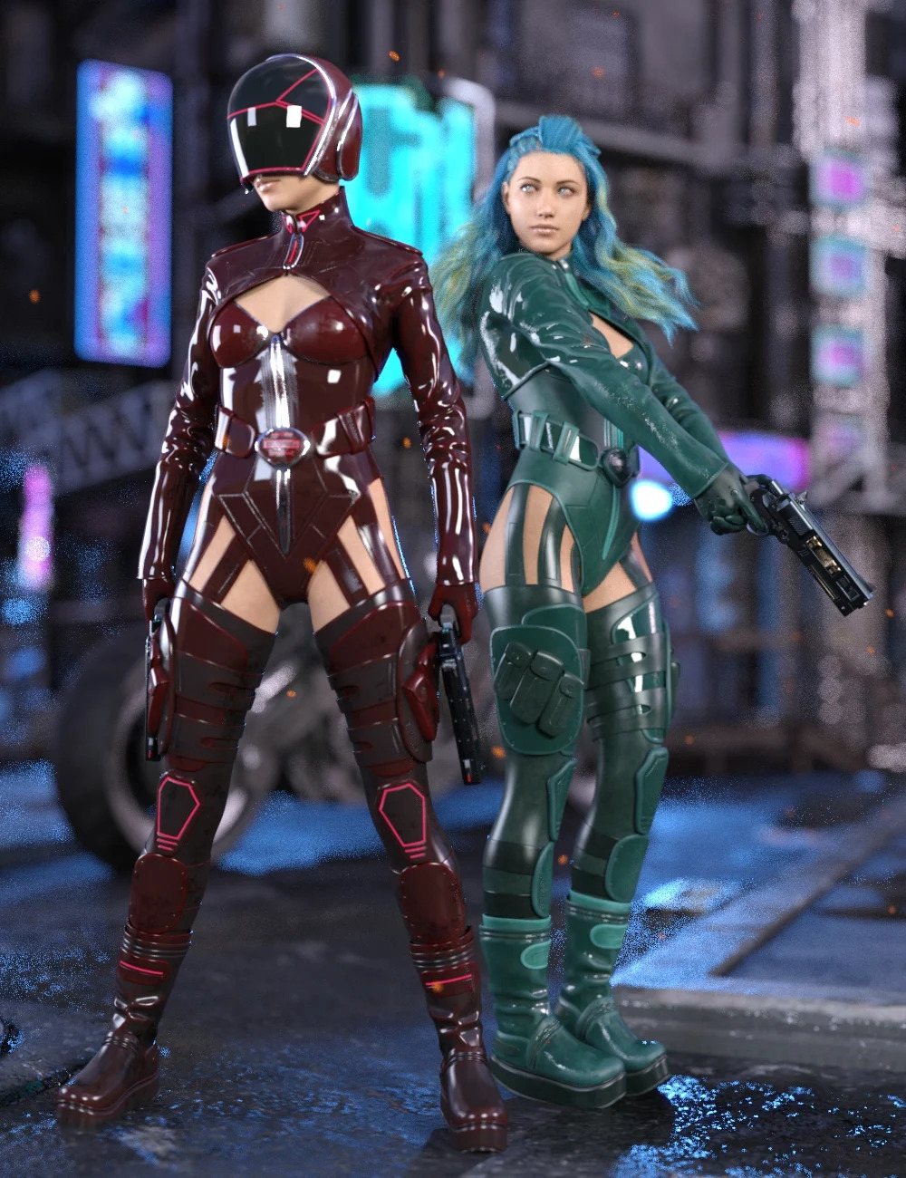 Sci-fi Rebel Rider Outfit for Genesis 8.1 Females Bundle