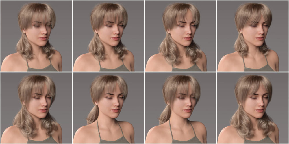 Tied Back Hair for Genesis 8 Female