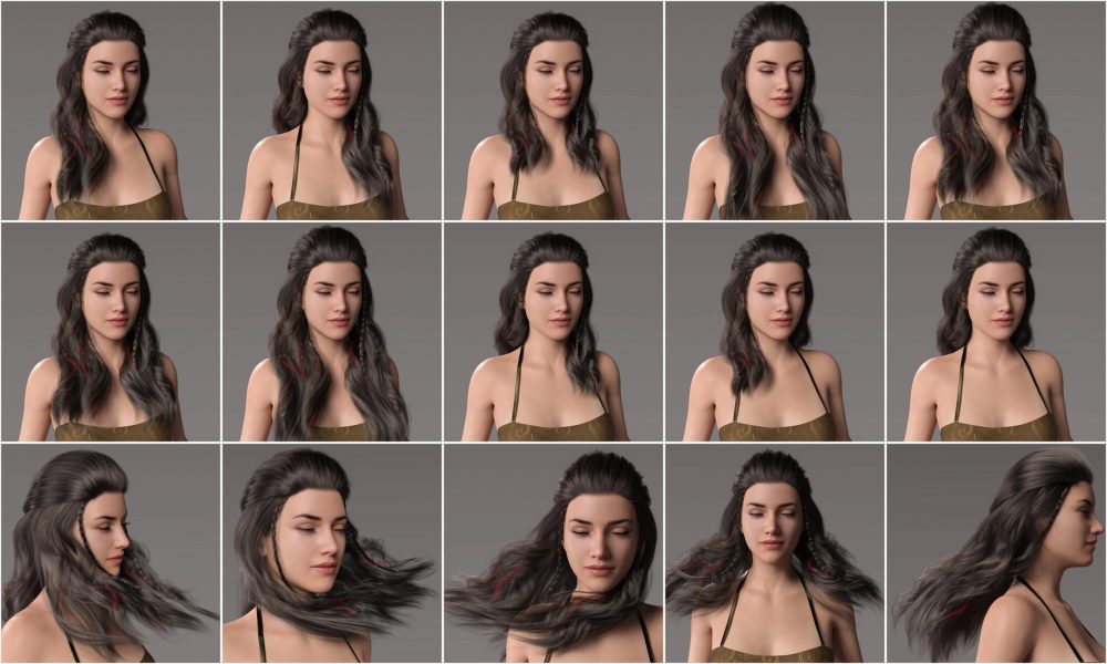 Heroic Curly Style Hair for Genesis 8 Female