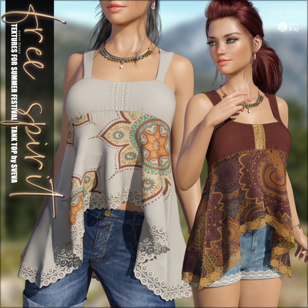 Free Spirit Textures for dForce Summer Festival Tank Top