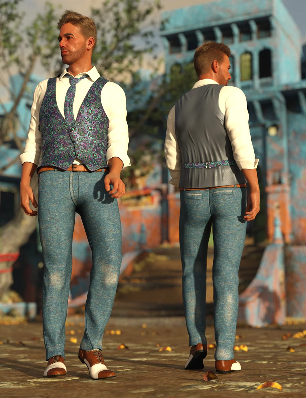 dForce Casual Vest Outfit for Genesis 8 Males