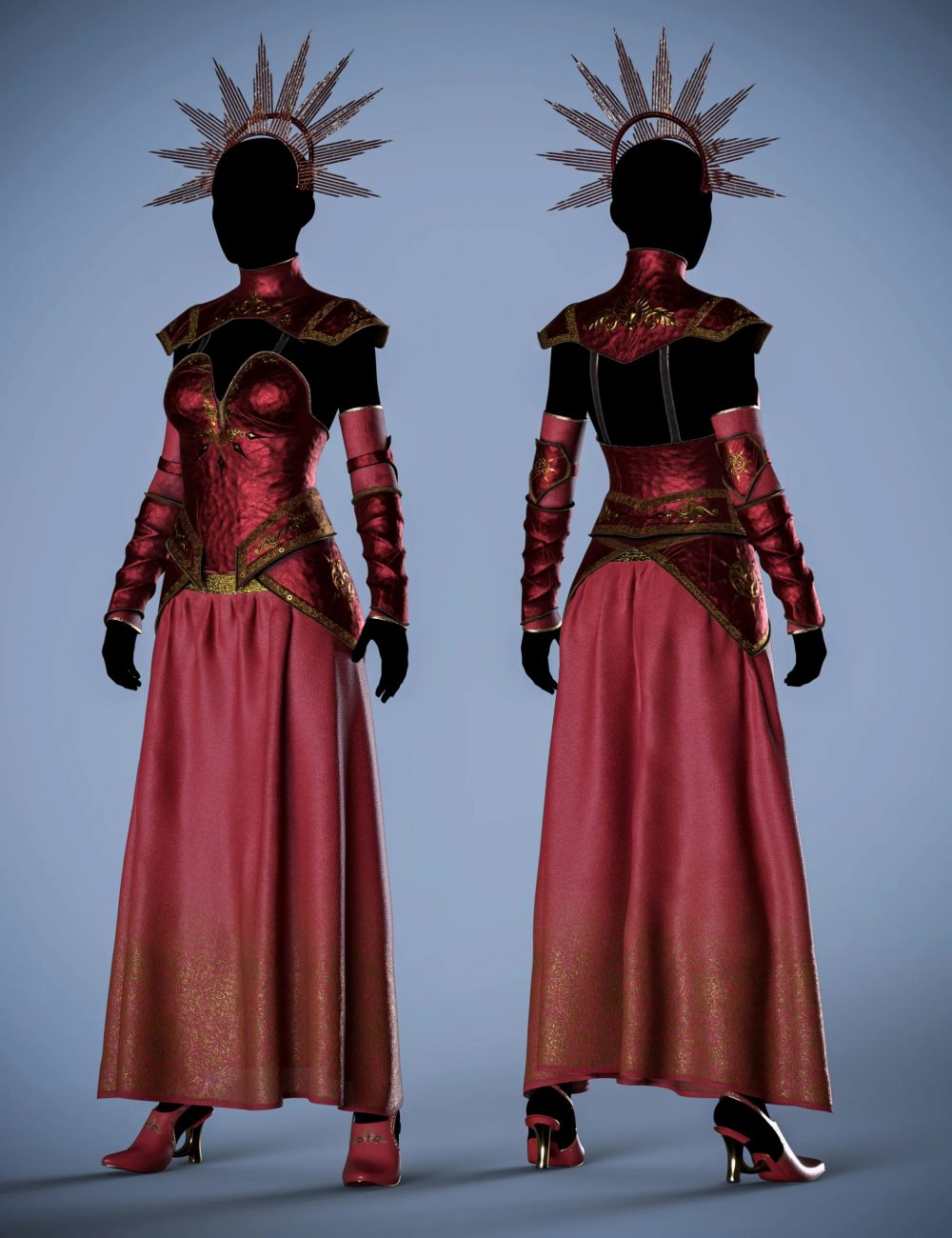 dForce Elena Dark Queen Outfit for Genesis 8 and 8.1 Females Bundle