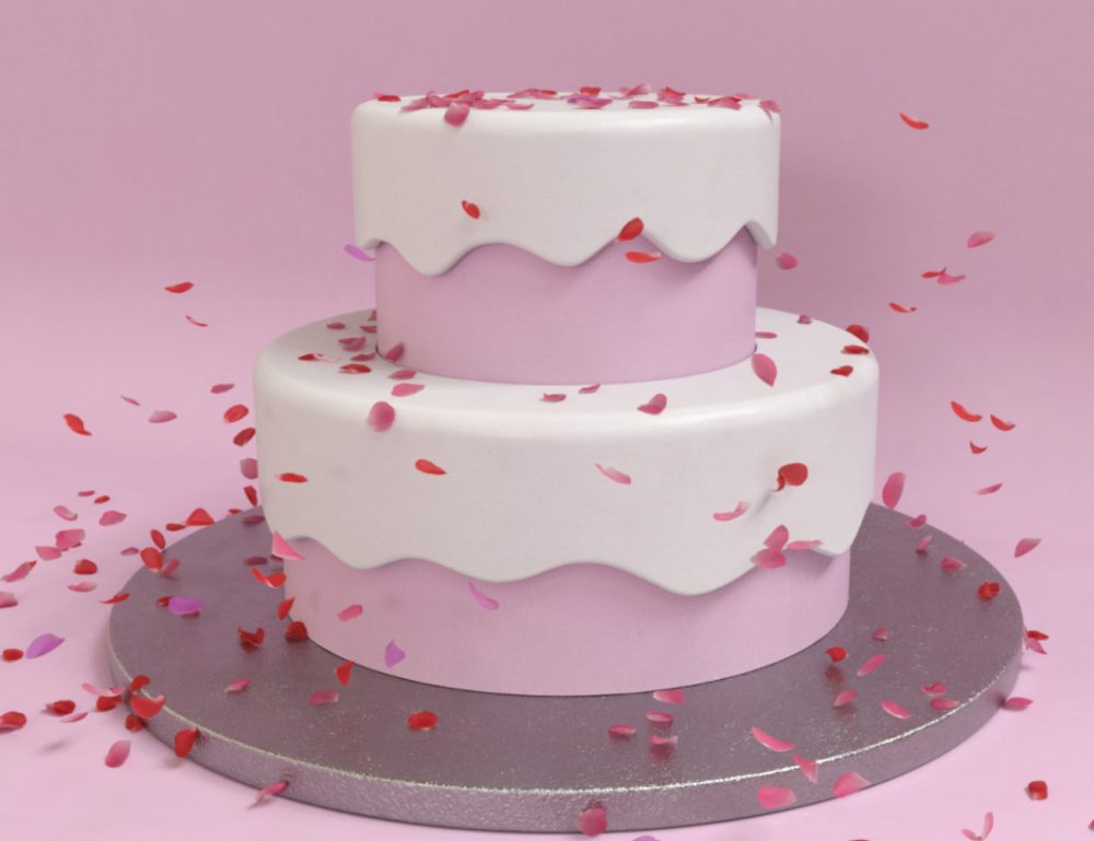 Popout Cake Props and Poses with dForce Rose Petals
