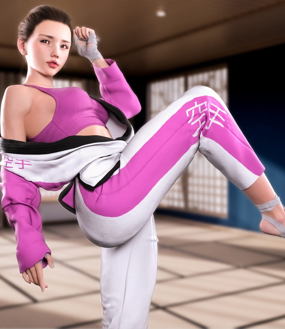 Fight like a Girl dForce outfit for Genesis 8 & 8.1 Females