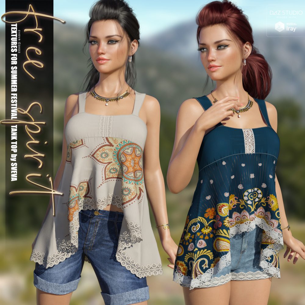 Free Spirit Textures for dForce Summer Festival Tank Top