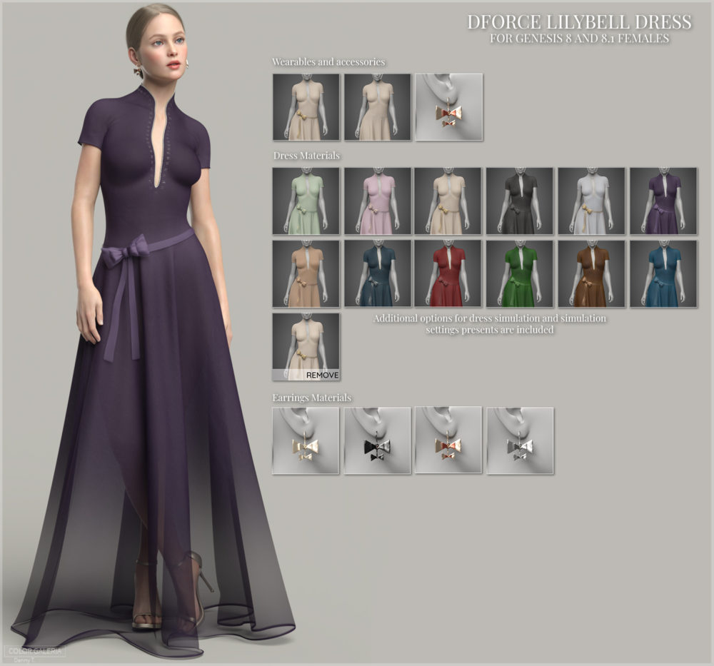 dForce -Lilybell Dress for Genesis 8 and 8.1 Females