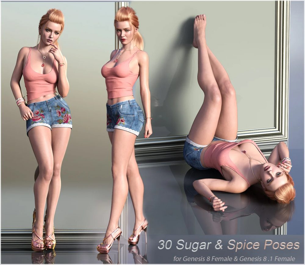 V Sugar and Spice Poses for Genesis 8 and 8.1 Female