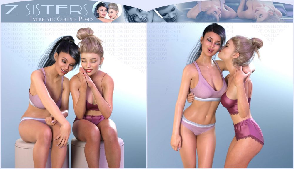 Z Sisters - Couple Poses for Genesis 3 and 8 Female