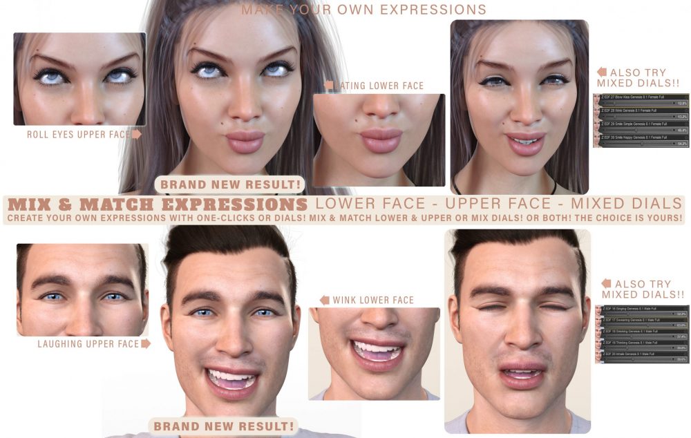 Z Everyday Mix and Match Expressions for Genesis 8.1