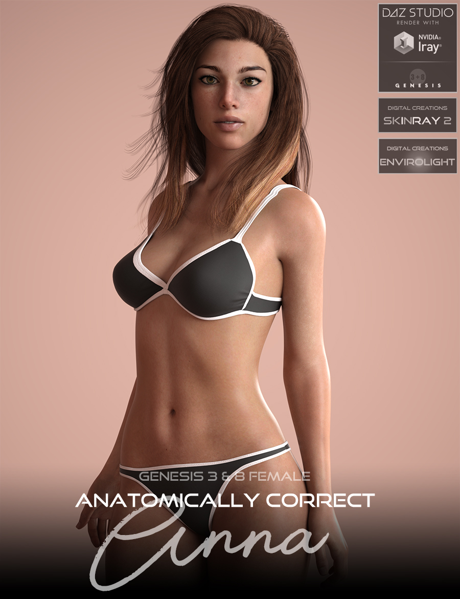Anatomically Correct: Anna for Genesis 3 and Genesis 8 Female