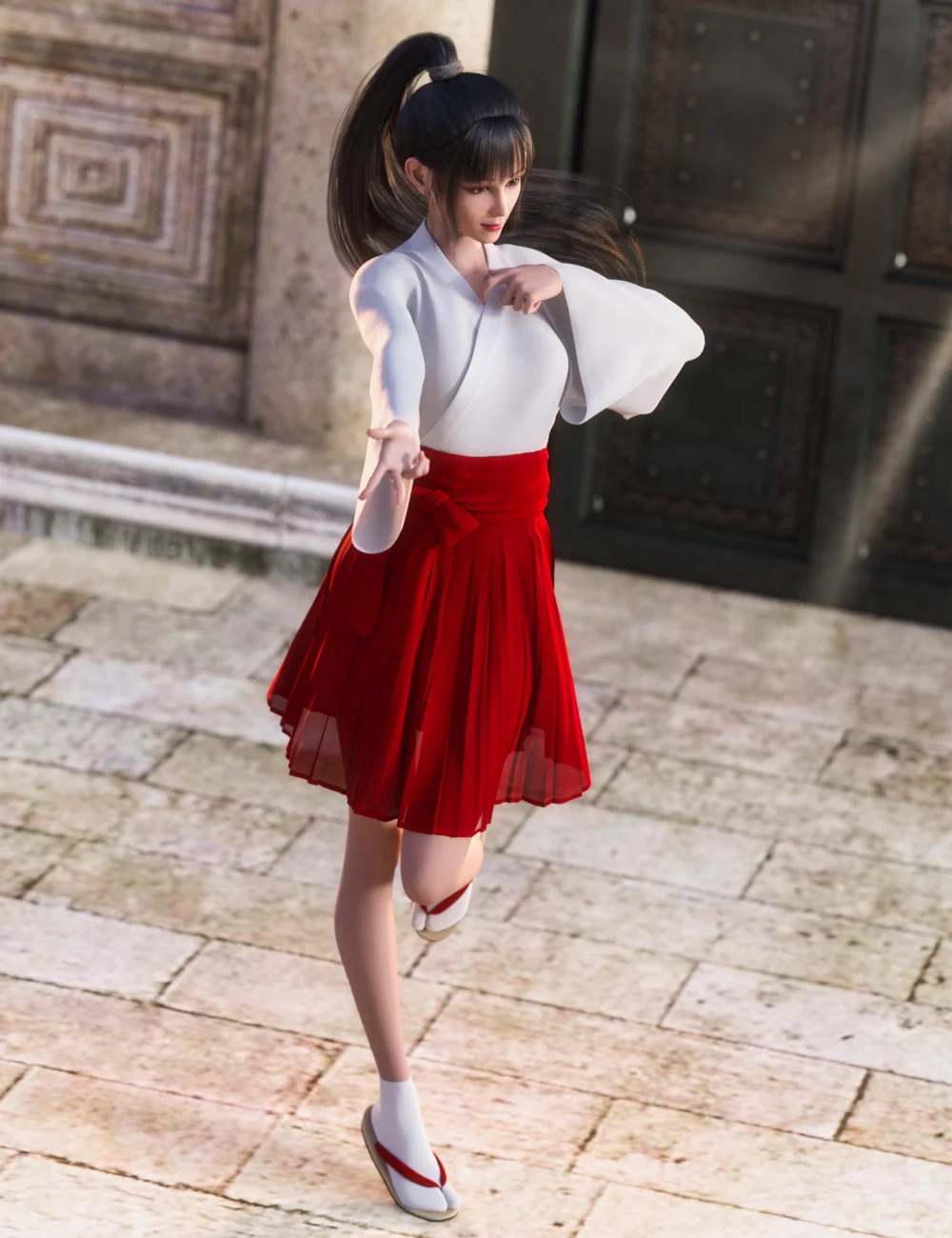 dForce Miko Cosplay Outfit for Genesis 8 Females