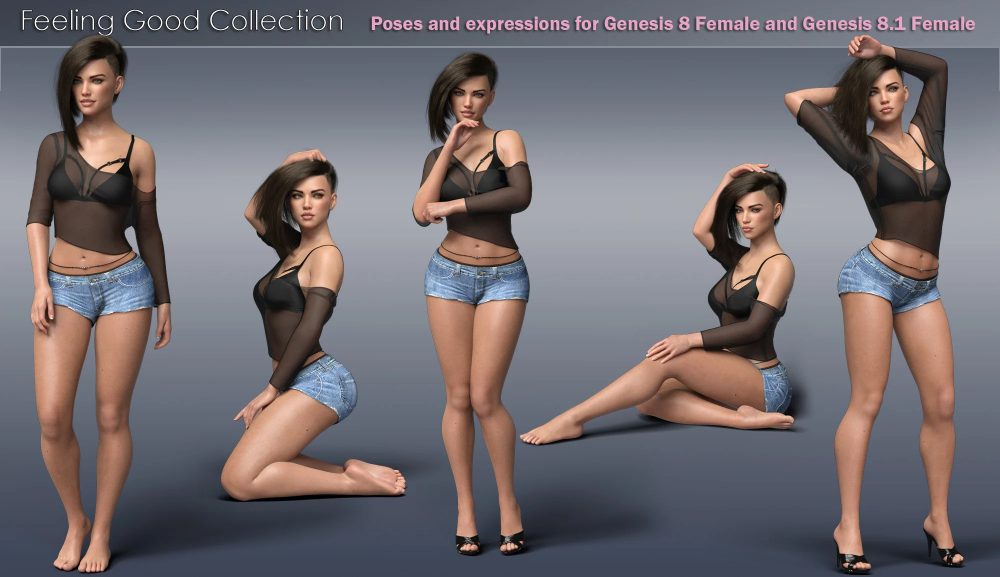 Feeling Good Poses and Expressions for Genesis 8 and 8.1 Female