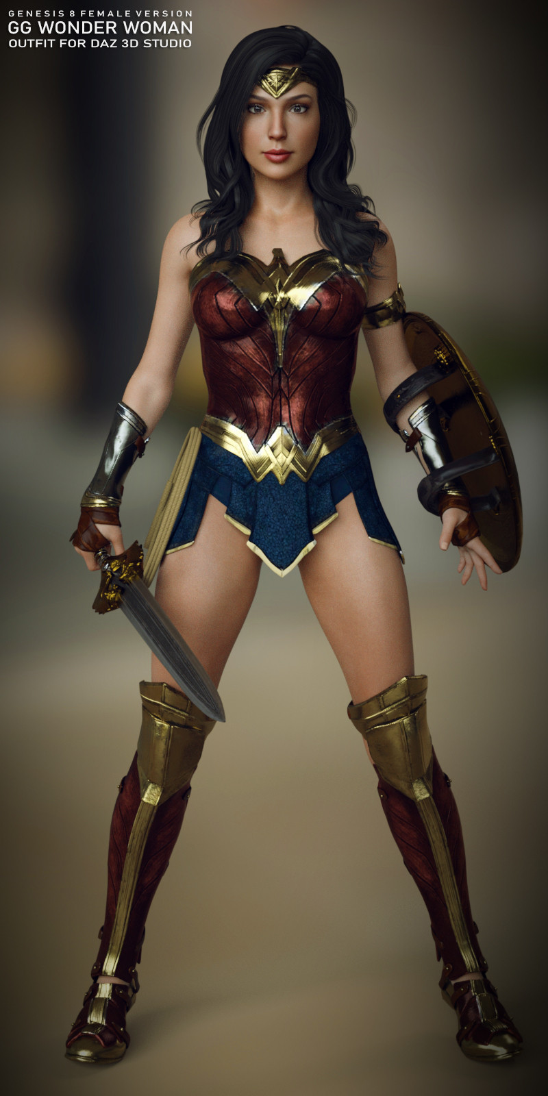 GG Wonder Woman Outfit for G8F