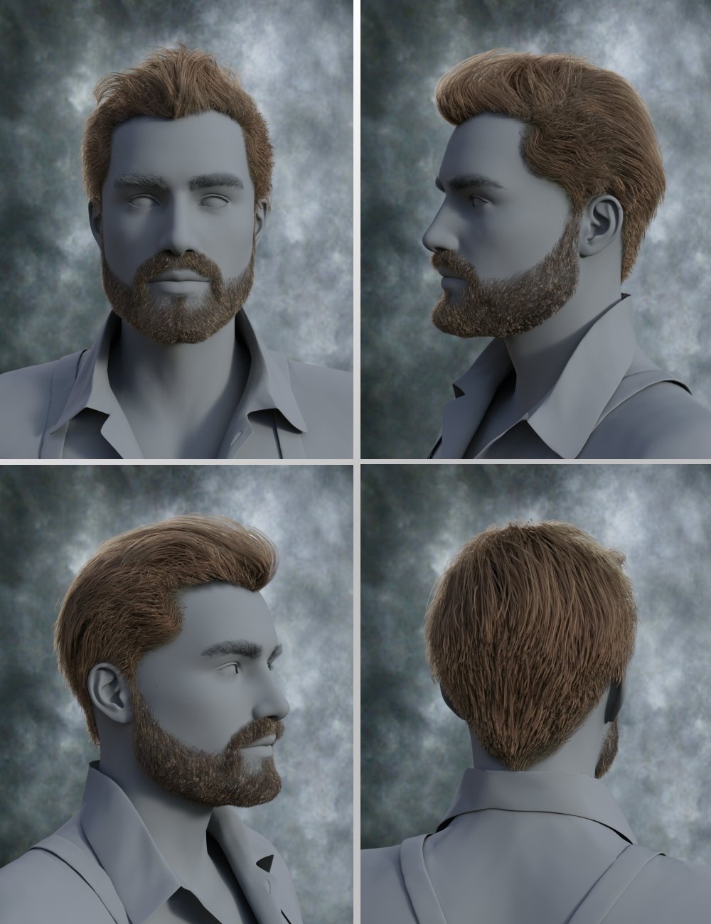 Jeremy Professional Hairstyle and Beard for Genesis 8 and 8.1 Males