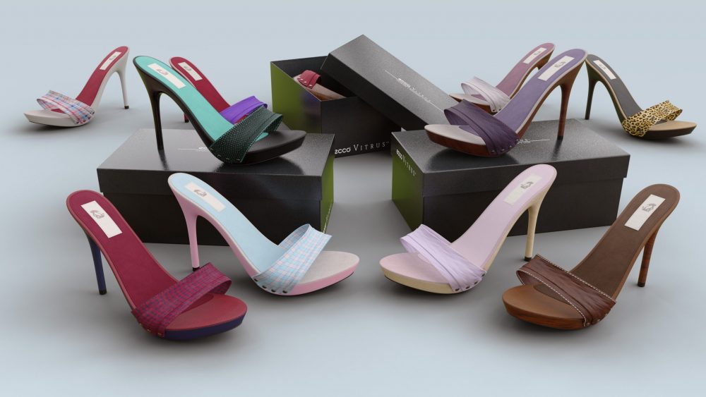 Keiko High Heel Mules for Genesis 3, 8, and 8.1 Females