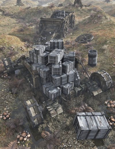 medievalwagontrain00maindaz3d-3