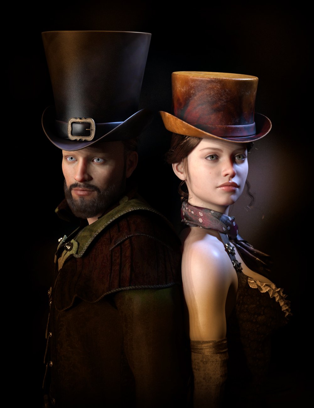 ND Classic Hats for Genesis 8 Female and Male