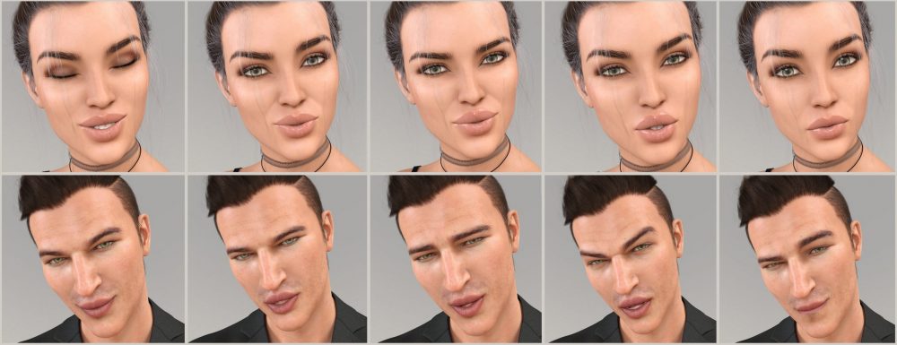 Z Subtle Manner Dialable and One-Click Expressions for Genesis 3 and 8