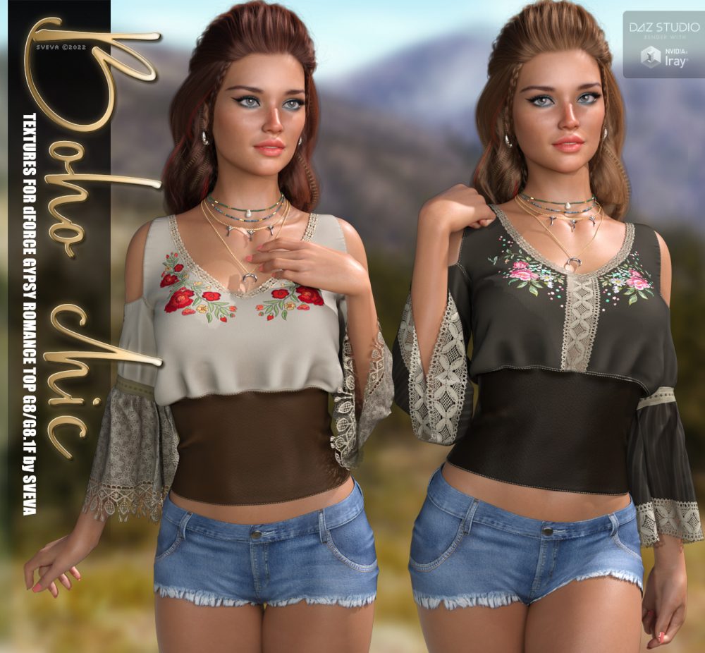 Boho Chic Textures for dForce Gypsy Romance Top