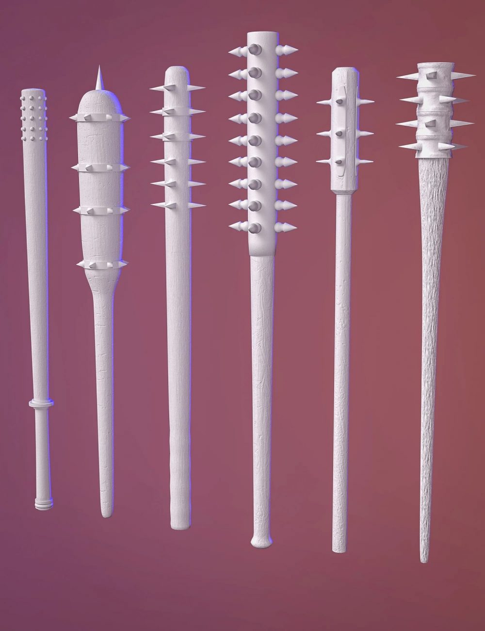 BW Wooden Mace Set 01 for Genesis 8 and 8.1