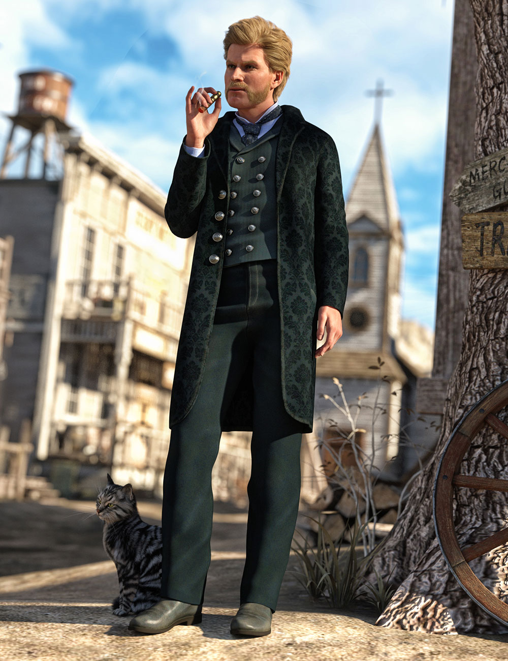 dForce Ranch Outfit for Genesis 8 Males