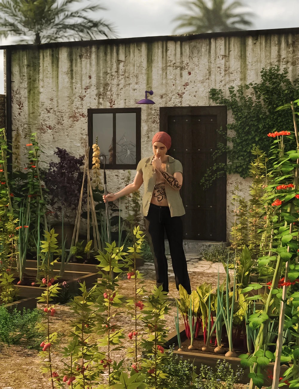 Vegetable Plot - Veg Plants and Raised Beds for Iray