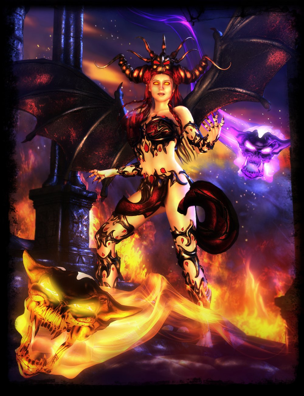 dForce Mystic Fire Outfit for Genesis 8 Female(s)