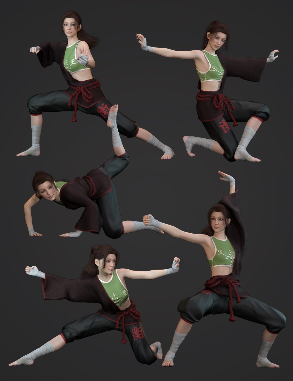 KungFu Fury Poses for Genesis 8 and 8.1 Females