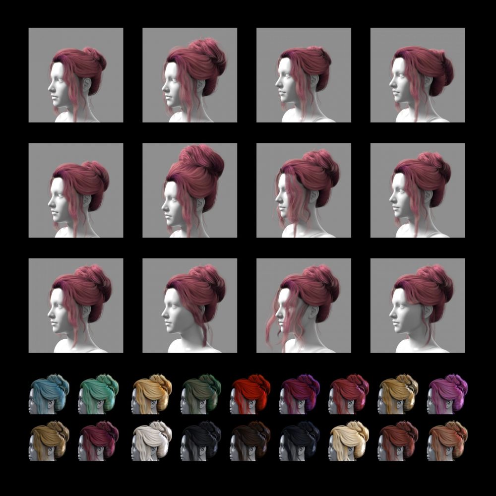 Libra Updo for Genesis 8 and 8.1 Female