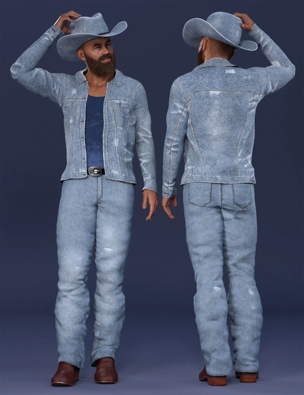 Modern Cowboy Outfit for Genesis 8 and  Males ⋆ Freebies Daz 3D