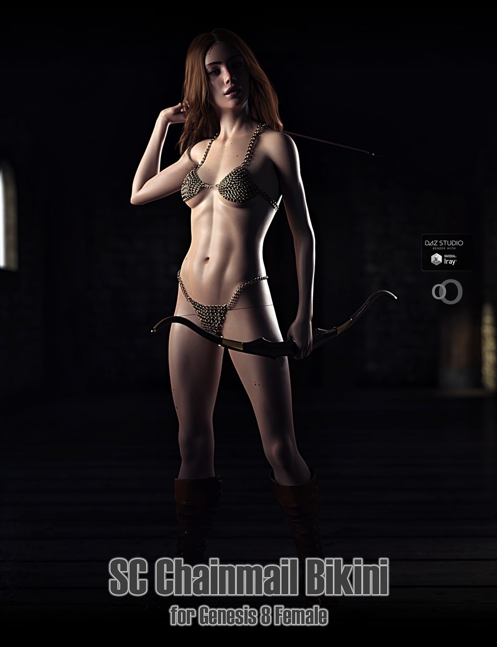 SC Skimpy Chainmail Bikini for Genesis 8 Female