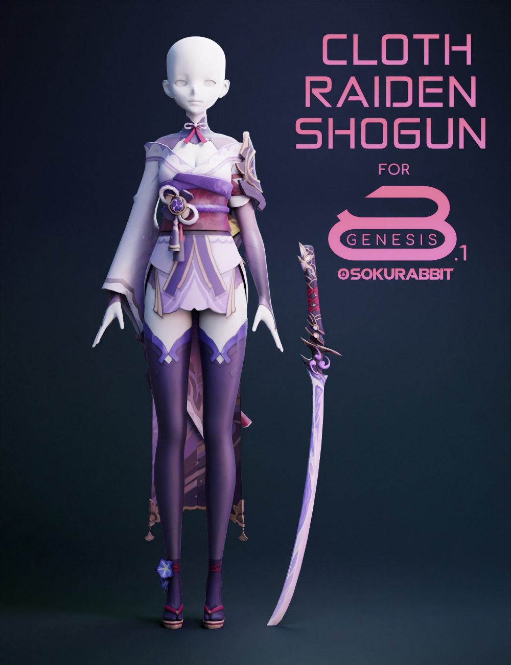 Raiden Shogun For Genesis 8 and 8.1 Female