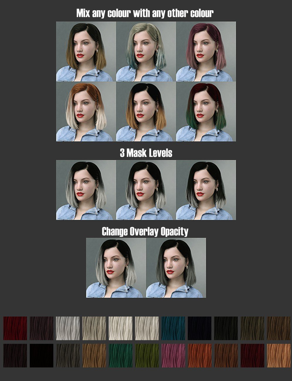 SC Ana Hair for Genesis 8 and 8.1 Females